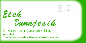 elek dunajcsik business card